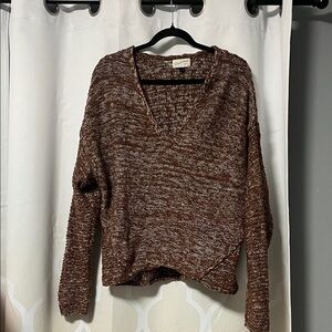 Universal Thread Brown Marled V-Neck Sweater